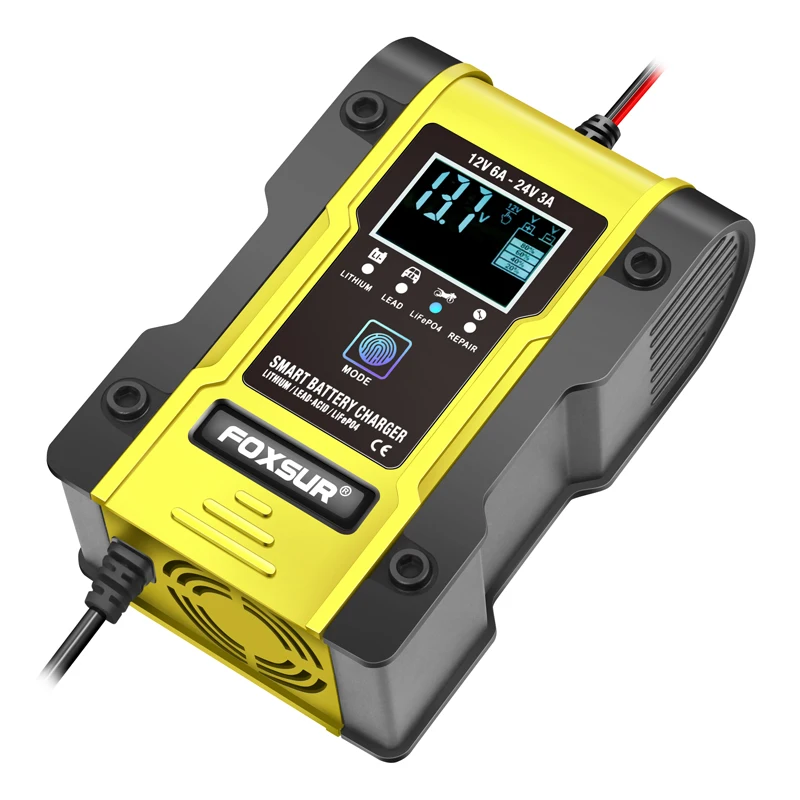 Автомобильное зарядное устройство FOXSUR для аккумуляторов 12 в 24 и обслуживание