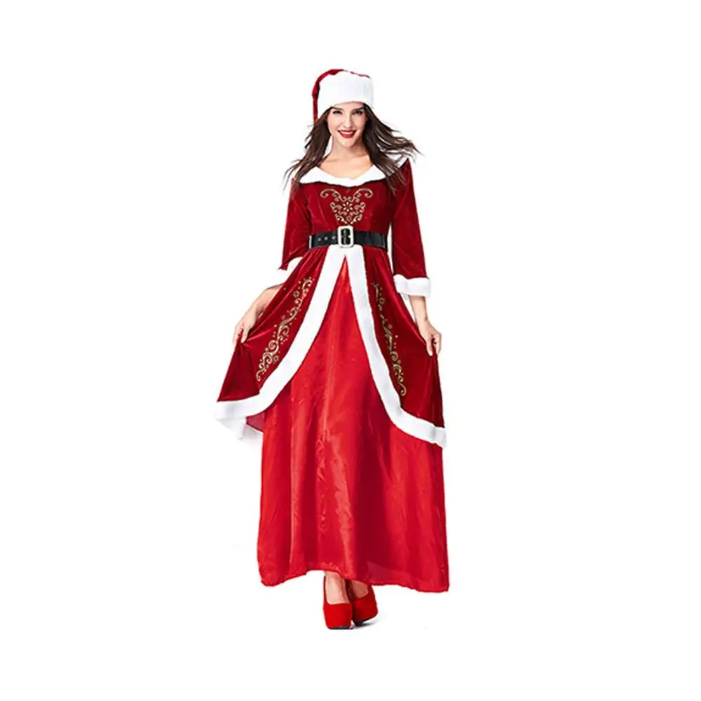 2019 New Christmas Court Wind Couple Male Female Adult Santa Costume Princess Dress | Тематическая одежда и униформа