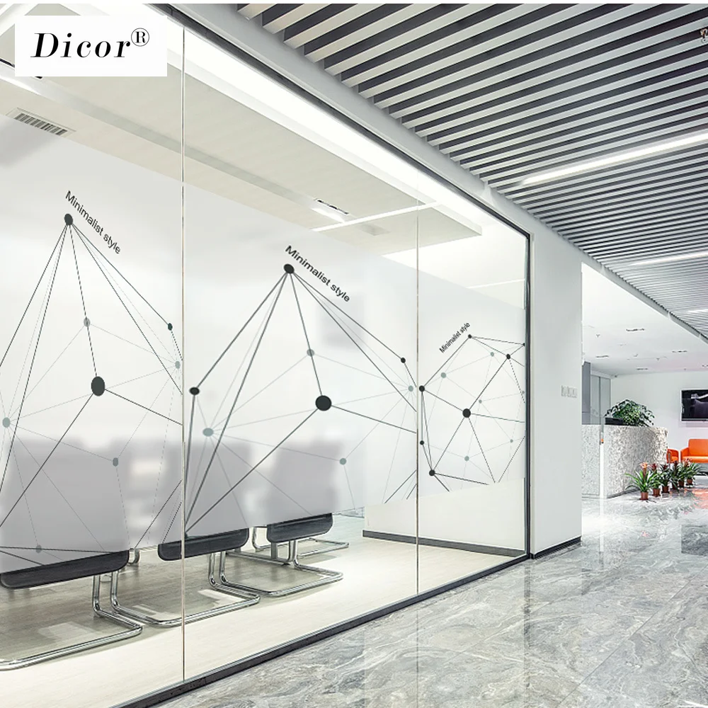 DICOR Window Film Frosted Privacy Glass Stickers Geometric Polygons Office Decor Door Cling | Дом и сад