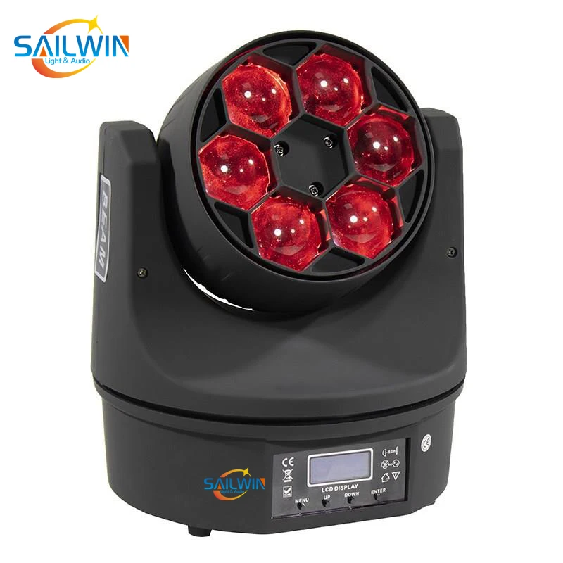 Sailwin 6x15 Вт 4в1 RGBW светодиодный светильник с движущейся головкой сценический луч