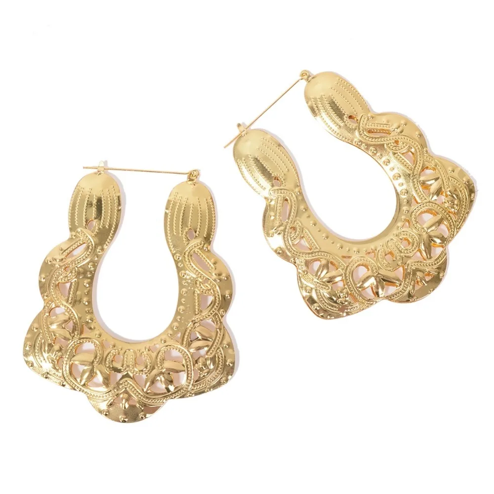 Серьги Brincos Para As Mulheres, большие бамбуковые серьги-кольца, Золотые серьги в стиле хип-хоп для девушек, большие круглые серьги-гвоздики для клуба уличных танцев