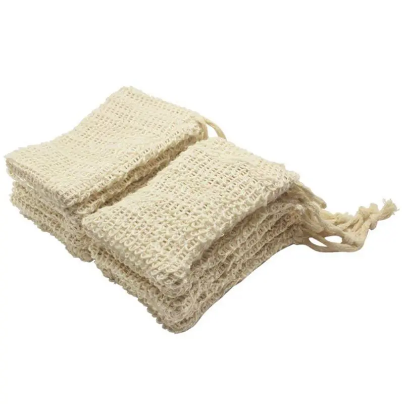 

10 Pack Natural Exfoliating Soap Saver Handmade Sisal Soap Bags Mesh Soap Bags Pouch Holder Bath Soap Holder