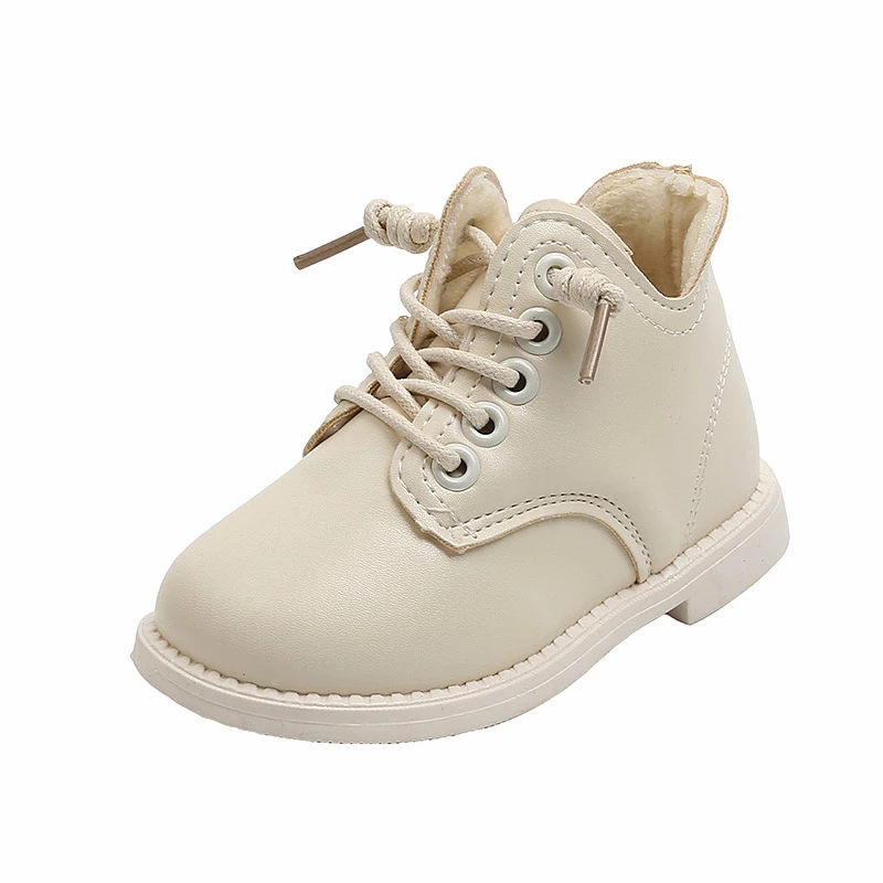 

CNFSNJ brand autumn winter new children fashion boys girls shoes high help flat bottom matte casual Martin leather plus boots