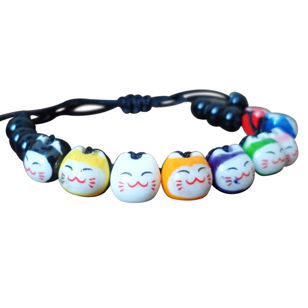 Новые поступления 9 Кот прекрасный керамический Счастливый Maneki Neko браслет удачи