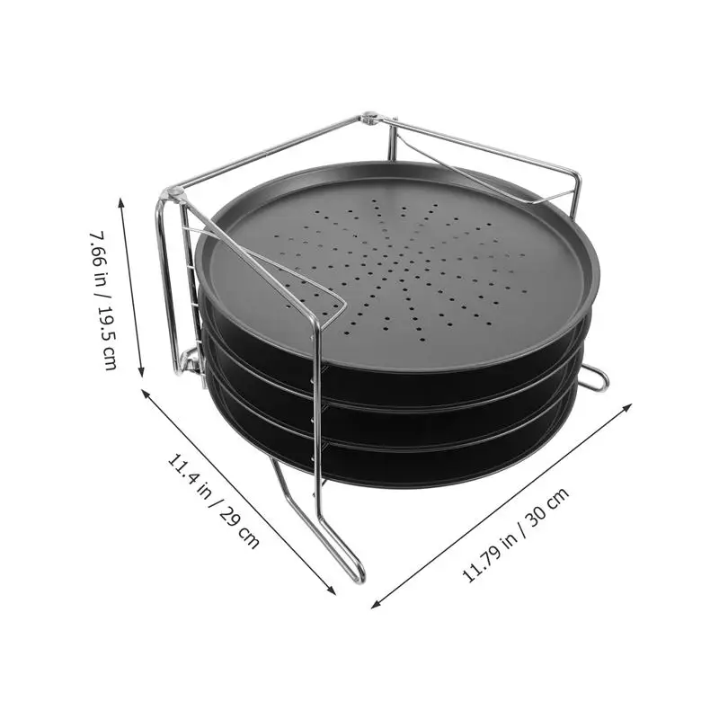 

1 Set Pizza Baking Pans With Holes Round Pizza Tray Home Kitchen Supplies Home Baking Of Pizza Round Platter