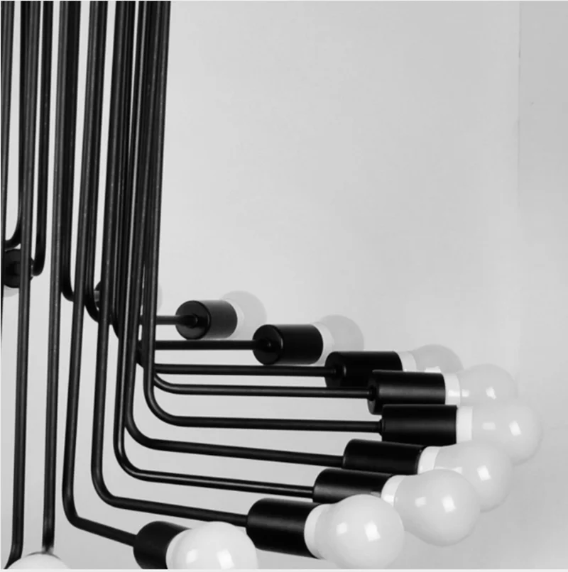 値段 アメリカのカントリーレトロ天井器具黒16/26ヘッド鉄ペンダントランプ創造カフェバーレストランスパイラルつりランプ