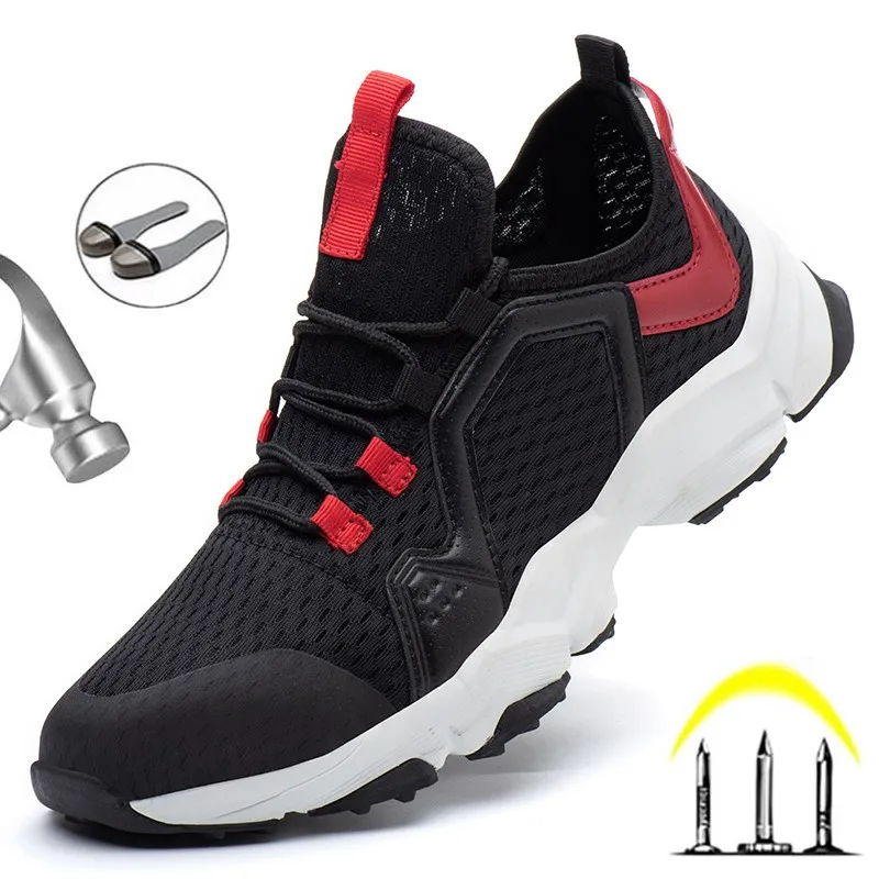

Indestructible Work Safety Shoes Men Breathable Lightweight Anti Puncture Work Sneakers Steel Toe Cap Sport Shoes Security Boots