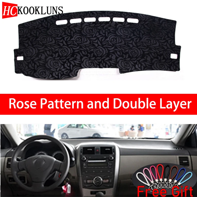 Розовый узор для Toyota corolla E140 E150 2007 2008 2013 крышка приборной панели наклейки