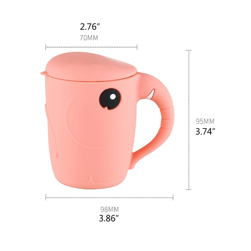 

H05C Baby Feeding Cups Cute Cartoon Baby Learning Cups Food Grade For Toddlers & Kids With Silicone Cup