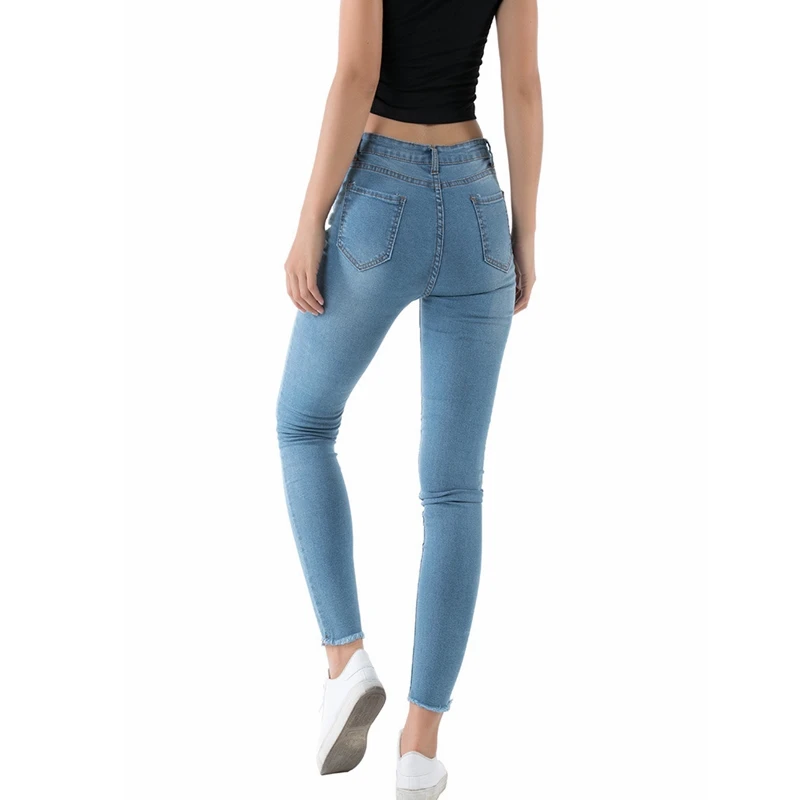 

Spring Autumn Summer Cotton Streetwear Skinny Jeans Woman Ripped Jeans for Women