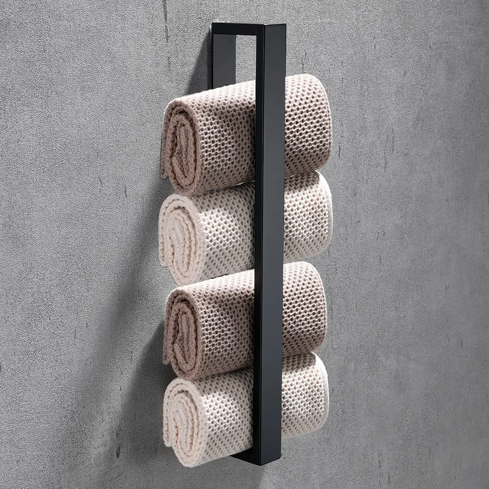 40cm Bathroom Stainless Steel Towel Rack Washcloth Facecloth Holder Self-Adhesive  Home Kitchen Supplies