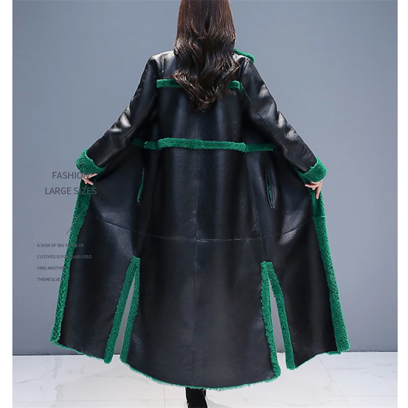 Двухстороннее длинное женское пальто из искусственного меха 2019 Зимняя мода