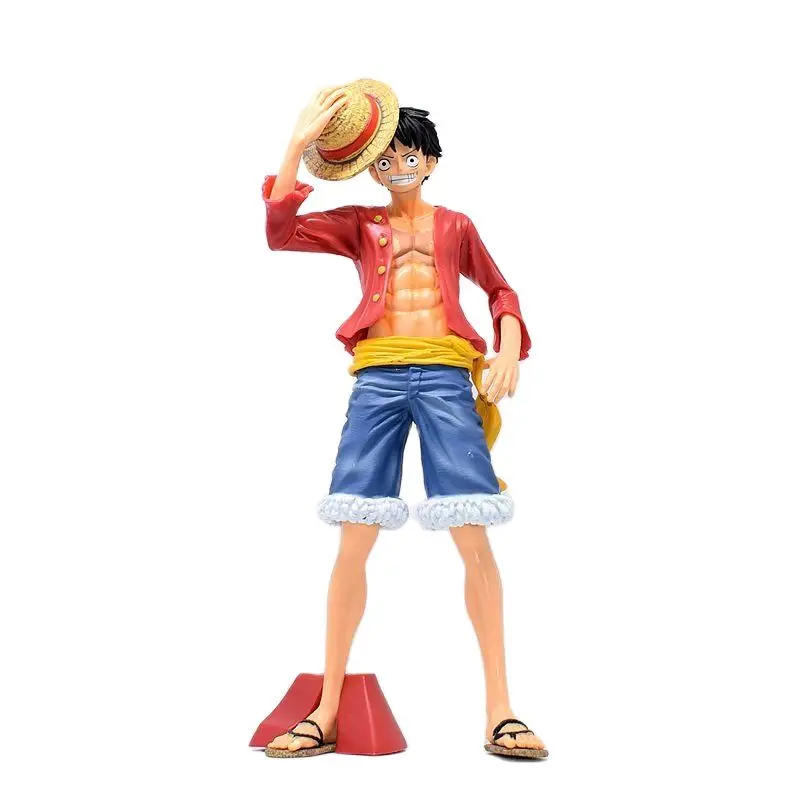 

Аниме цельная соломенная шляпа командная Обезьяна D Luffy ПВХ экшн-Фигурки Коллекционная модель детские игрушки кукла 26 см