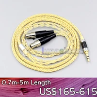 ln006482 8 cores 99 pure silver gold plated earphone cable for audeze lcd 3 lcd 2 lcd x lcd xc lcd 4z lcd mx4 lcd gx lcd 24