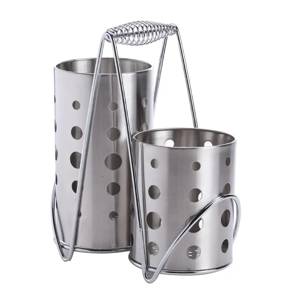 1 Set Stainless Steel Chopsticks Cage Tube Storage Box Drain Rack Spoon Bucket Knife Fork Kitchen Goods Supplies | Дом и сад