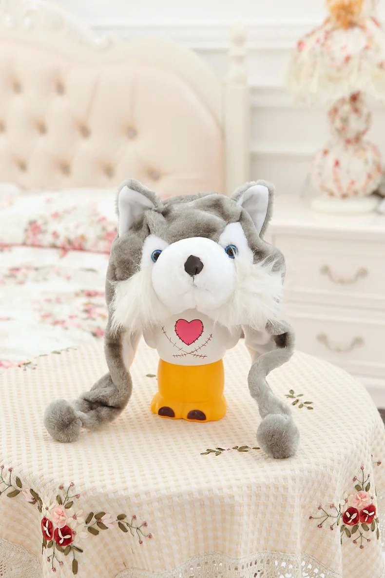 Husky Timber Wolf милая плюшевая шапка с животными теплая зимняя модная забавная |