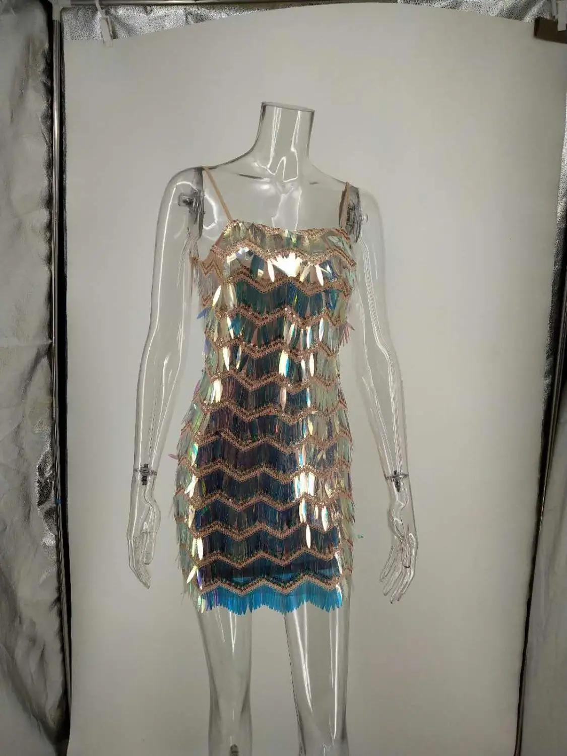 Женское облегающее платье с блестками мини открытой спиной элегантное короткое