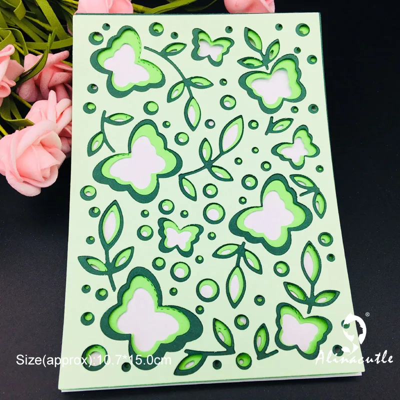 Штампованная металлическая штамповка 3 шт. фоновая рамка бабочка лист для