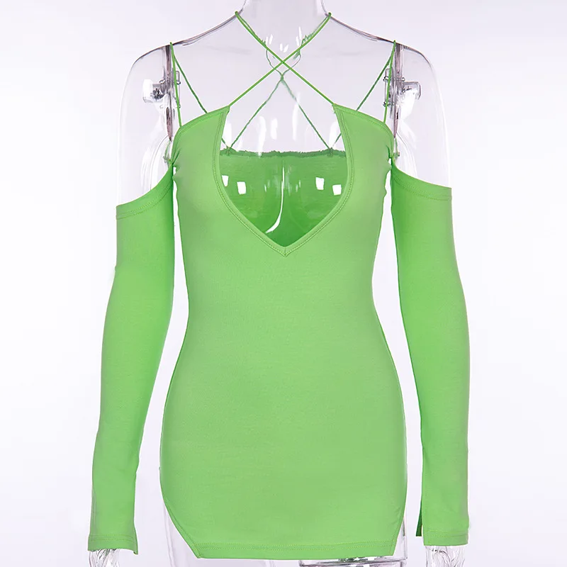 Женское богемное платье с открытой спиной зеленое однотонное летнее пляжное