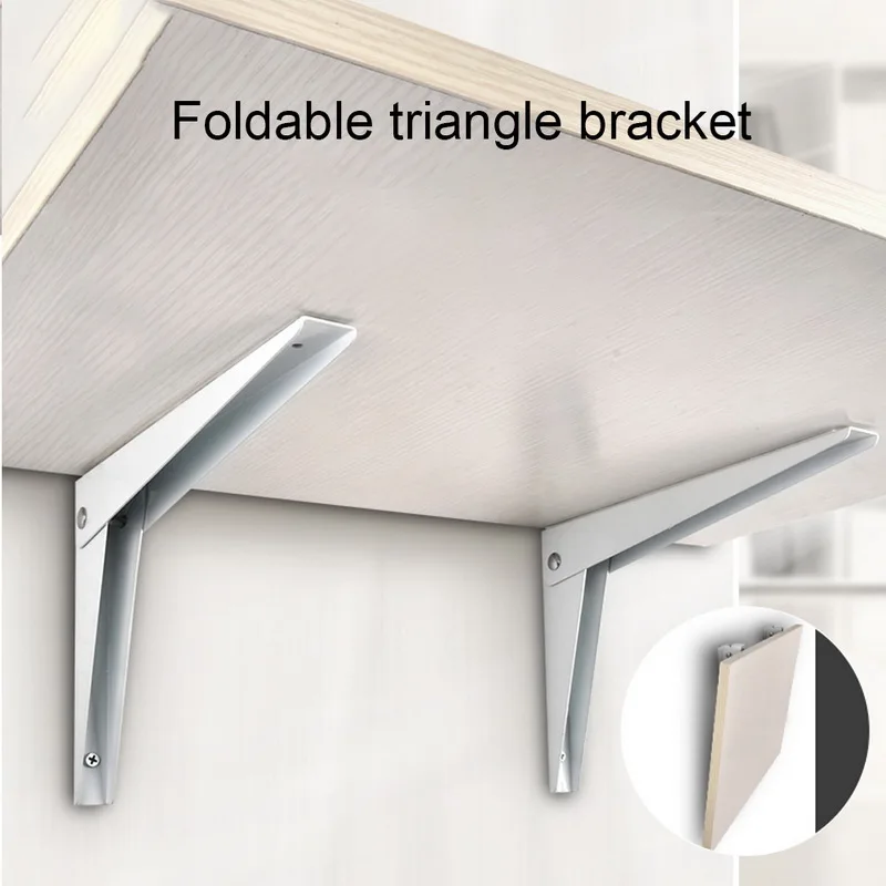 На русский язык это название товара можно перевести следующим образом: 2 шт. настенные долговечные кронштейны с подшипником, регулируемые белые треугольные детали для самостоятельной сборки стола или скамейки дома с угловым креплением 8-14 дюймов.