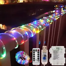 Street Garland Outdoor Christmas Decoration Led Festoon Fairy Tube Rope String Lights For Garden Yard New Year 2022 5m 10m 15m