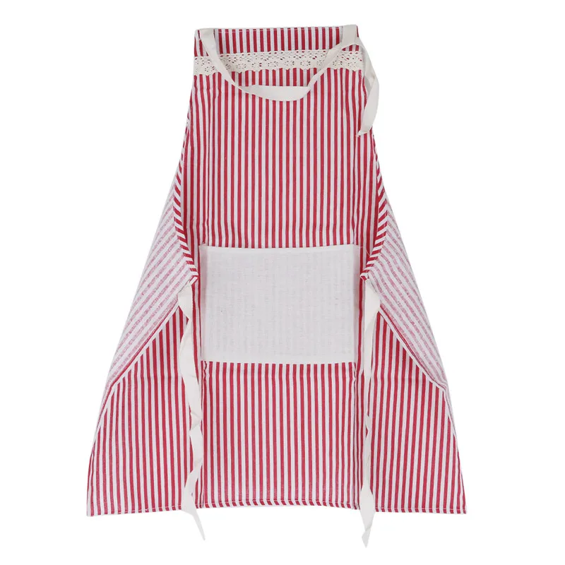 Мужской фартук из чистого хлопка с красными полосками и карманами для кухни