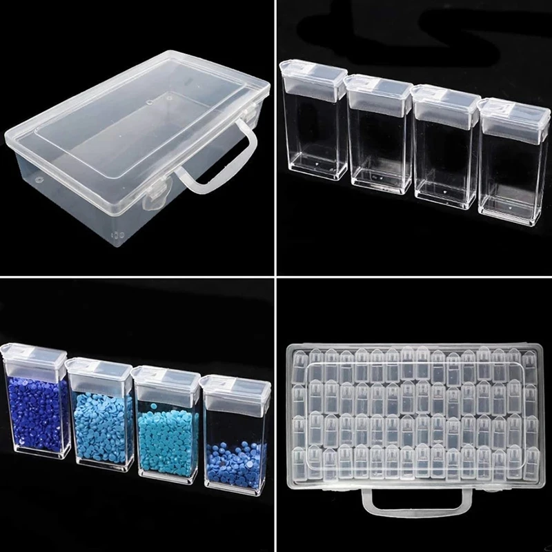 2Pcs 64 Grids 5D Diamond Painting Kit Diamonds Jewelry Sewing Nail Container Embroidery Mosaic Storage Box | Дом и сад