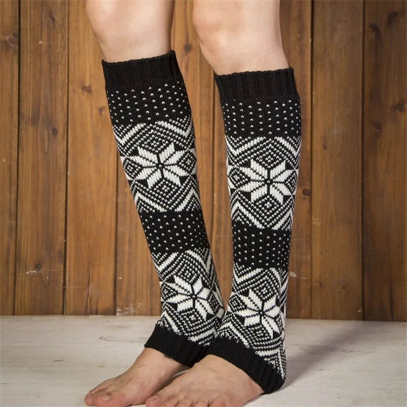 Женские зимние вязаные гетры теплые носки для сапог меховые манжеты женщин