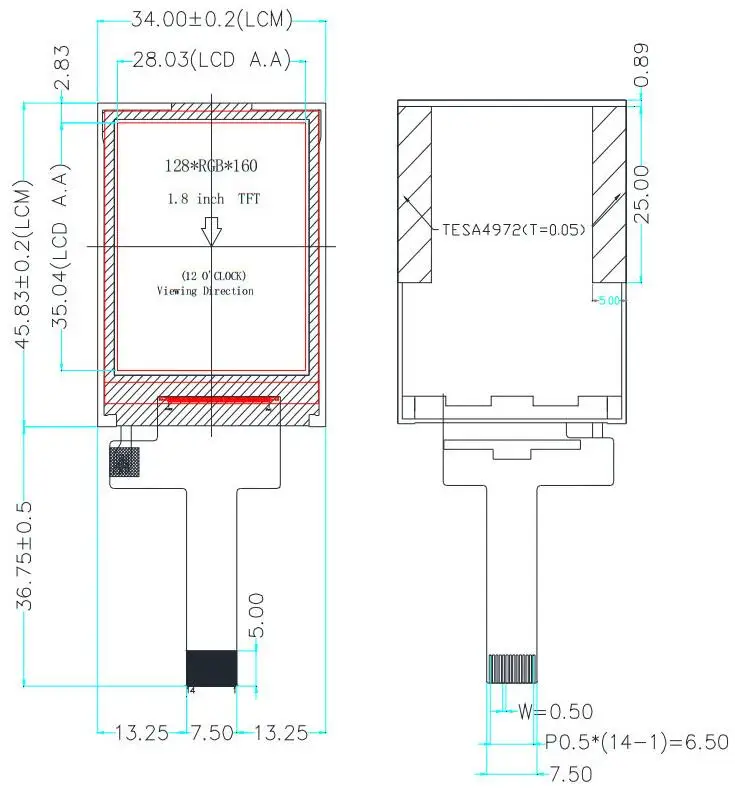1,77 '1. 8 дюймов TFT ЖК-экран панель красочный дисплей ST7735 14 PIN SPI 4 провода последовательный разъем супер широкий визуальный 262K