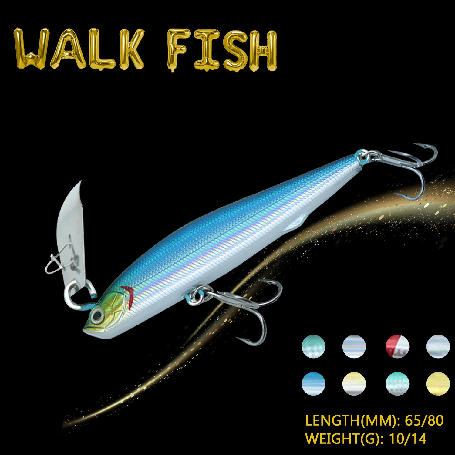 

WALK FISH Sinking Pencil Lures 10g/14g Artificial Swimbait With Tremor Water Retaining Plate Wobblers Baits Fishing Tackle