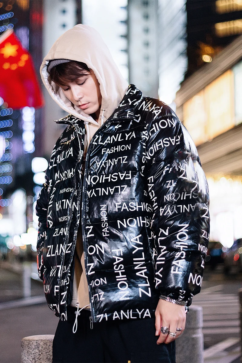 

2020 Men Reflective Winter Bubble Coat Mens Japanese Streetwaer Parkas Male Korean Fashions Puffer Jackets and Coats