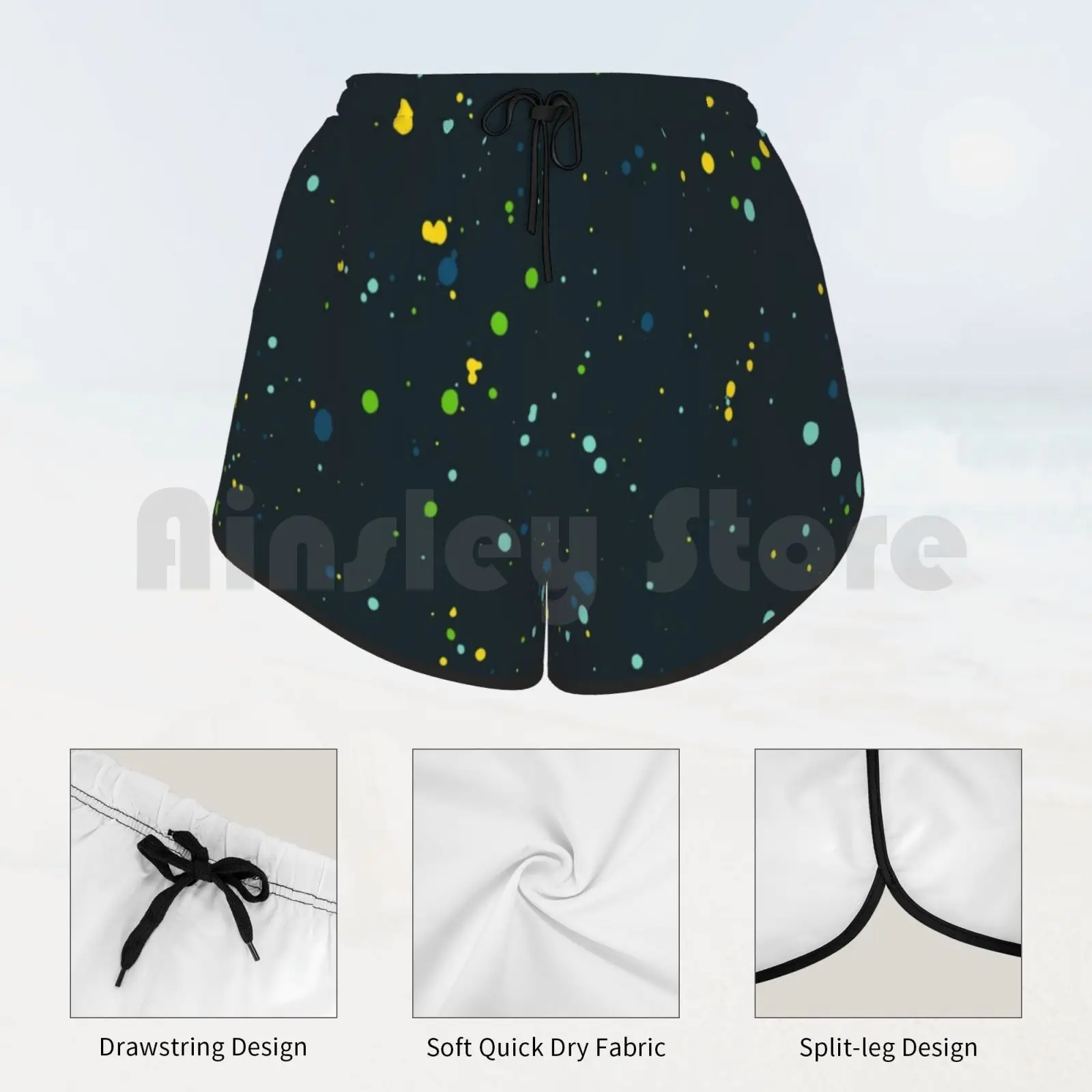 Дизайнерские женские пляжные шорты для плавания #9 синие белые яркие черные |