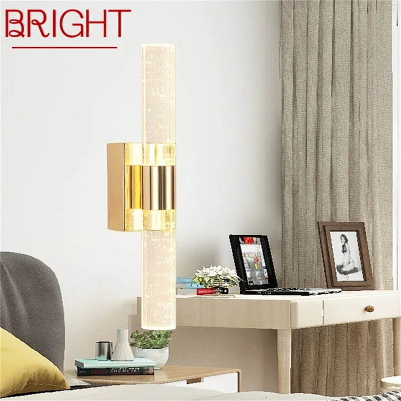 

BRIGHT Wall Sconces Lamps LED Modern Luxury Indoor Simple Crystal Lights For Home Bedroom