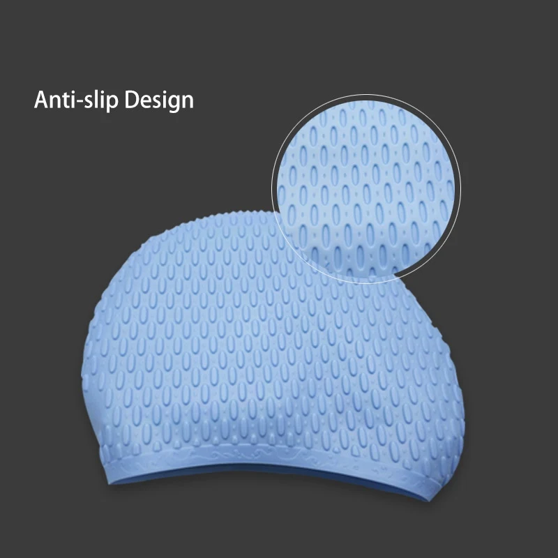 

Silicone Waterproof Swimming Caps Protect Ears Long Hair Sports Swim Pool Hat Swimming Cap for Men & Women Adults