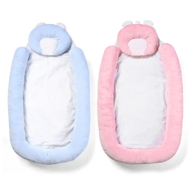 

Baby Nest Bed with Pillow Portable Crib Travel Bed Infant Toddler Cotton Cradle for Newborn Baby Bed Bassinet Bumper