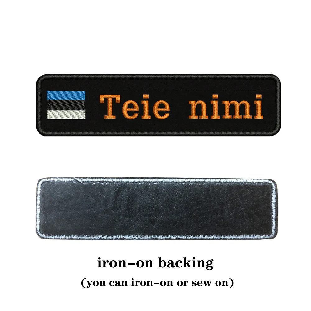 orange-iron on Вышивка на заказ, флаг, название или заплатка с текстом 10 см* 2,5 см, значок с железом или липучкой для одежды, штанов, рюкзаков, шапок - Цвет: orange-iron on