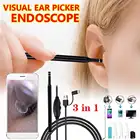 5,5 мм 3 в 1 USB многофункциональный эндоскоп камера Гибкая HD светодиодсветодиодный Ушная ложка Отоскоп камера для удаления ушного воска эндоскоп
