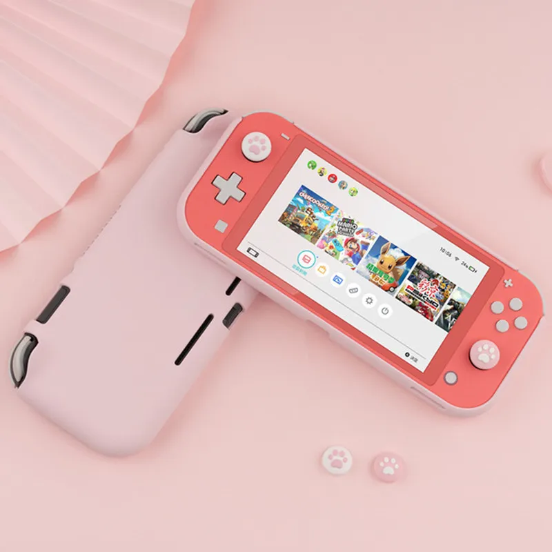 Чехол из жидкого силикона для Nintendo Switch Lite цветной розовый чехол NS Mini Shell Box