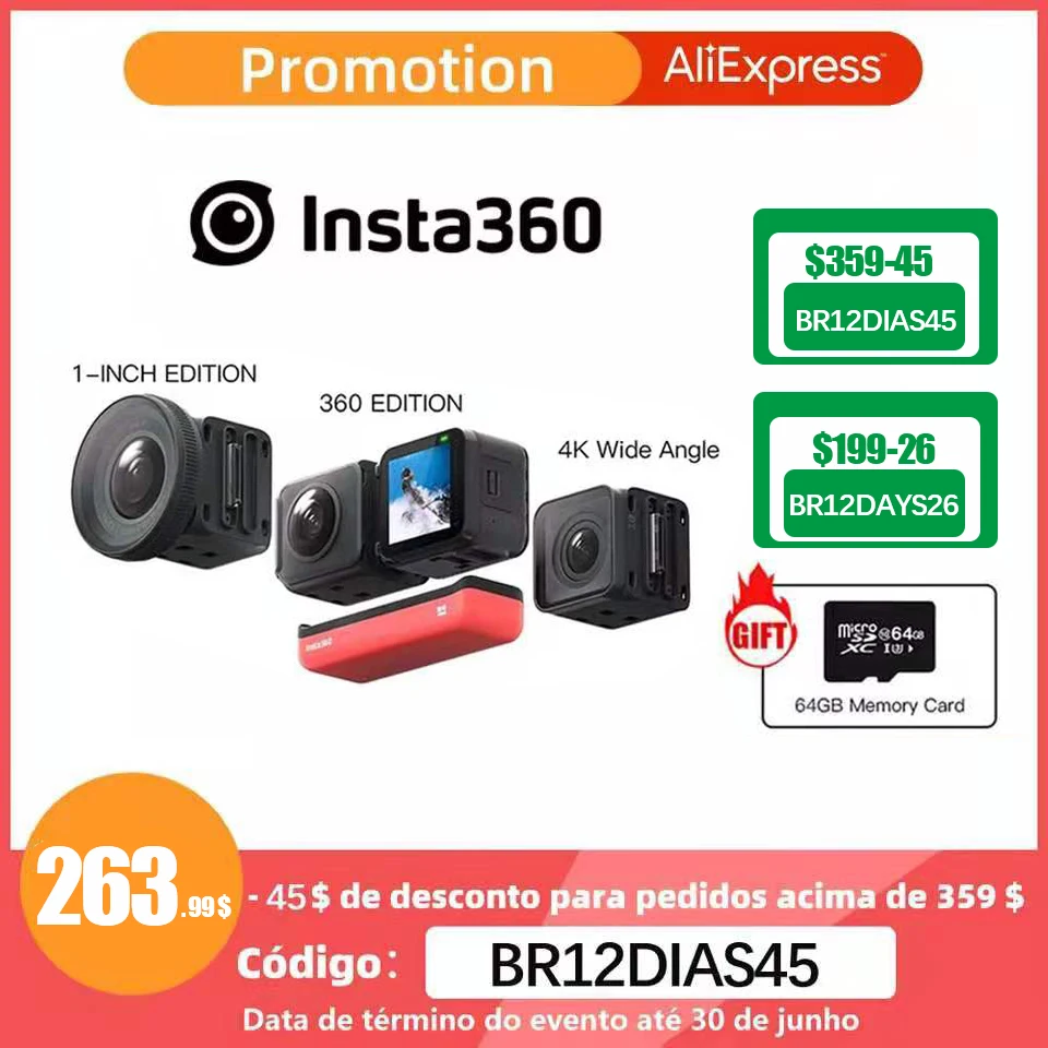 Insta360 ONE R Insta 360 4K 5 7 K Экшн камера Twin Edition/ Edition/1 дюйм версия