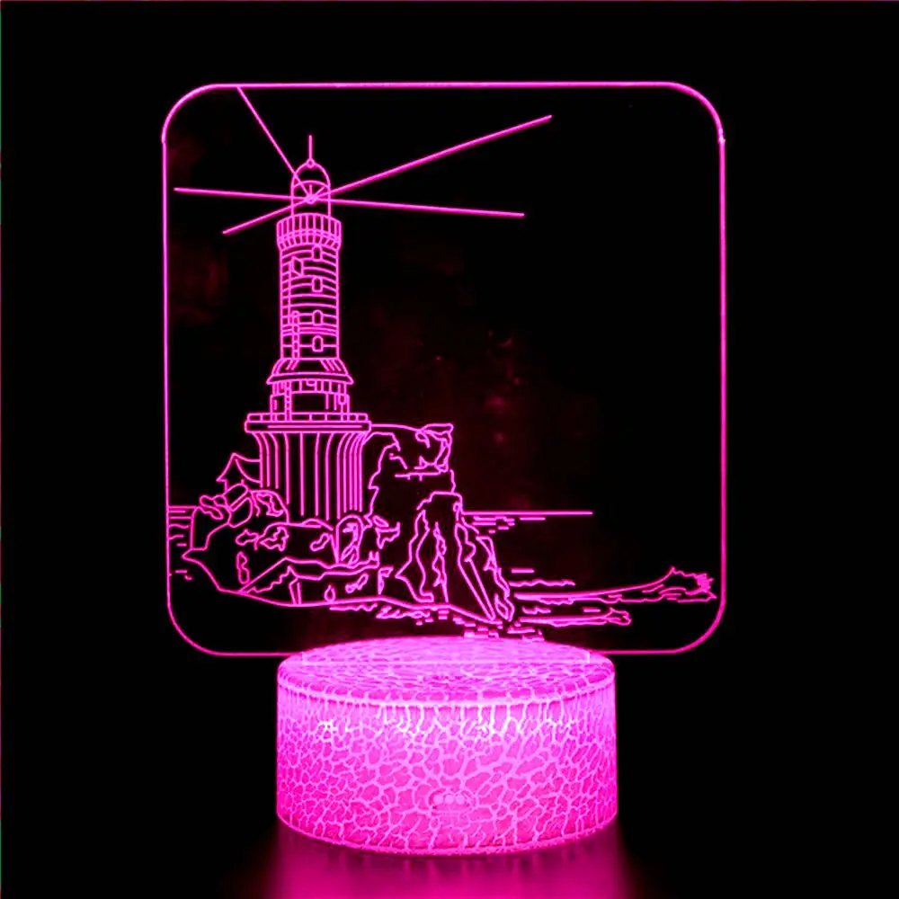 

3D night light building castle building iron tower home decoration decoration gift Christmas night light colorful color change