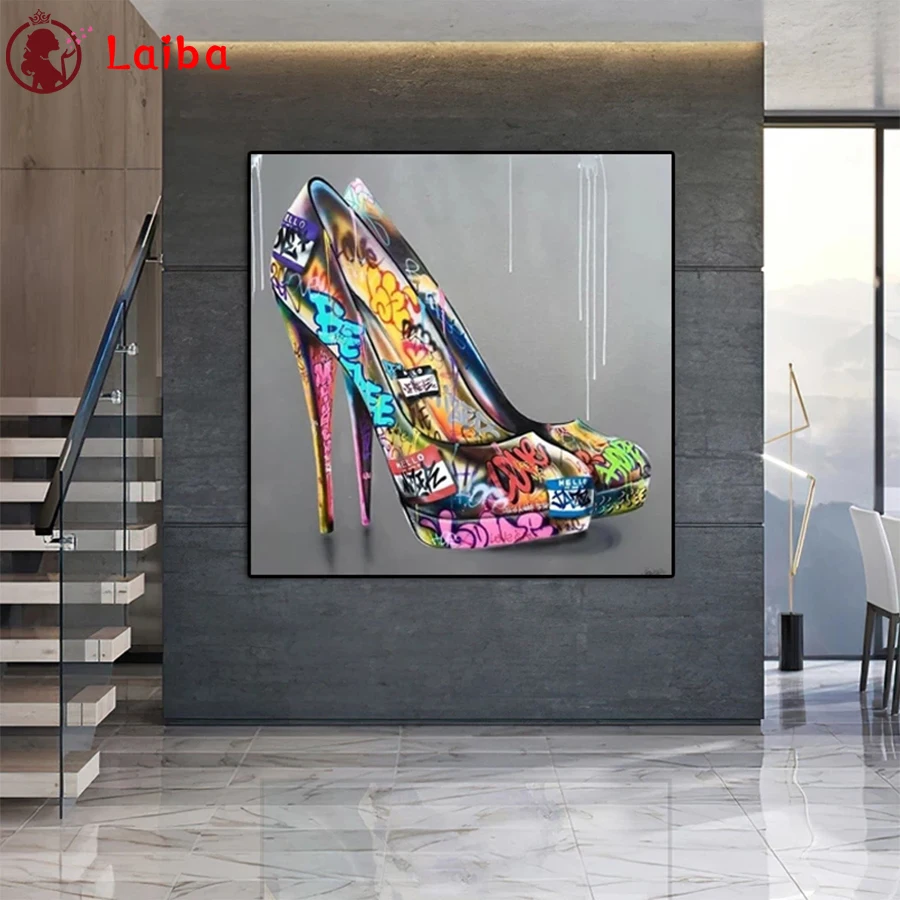 

pictures 5d diamond painting Modern graffiti art, high heels full novelty 2021 mosaic art diamond embroidery icons new hot