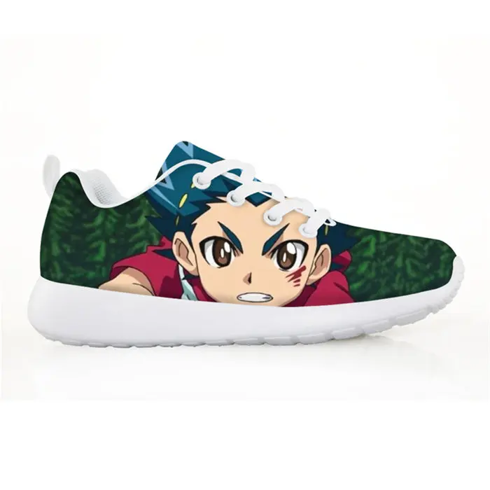 Белый Новые осенние Beyblade Burst с рисунком детская спортивная обувь для девочек и мальчиков повседневная обувь ультра-легкая мягкая подошва дышащая детская спортивная обувь - Цвет: Белый