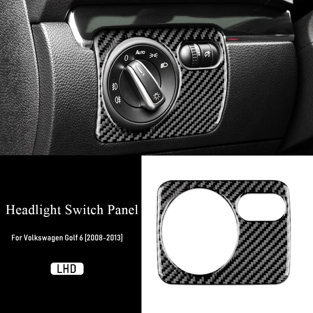 

Настоящее мягкое углеродное волокно для Volkswagen VW Golf 6 2008 2009 2010 2011 2012 2013 R MK6 Scirocco 2009-2016 внутренний переключатель фар