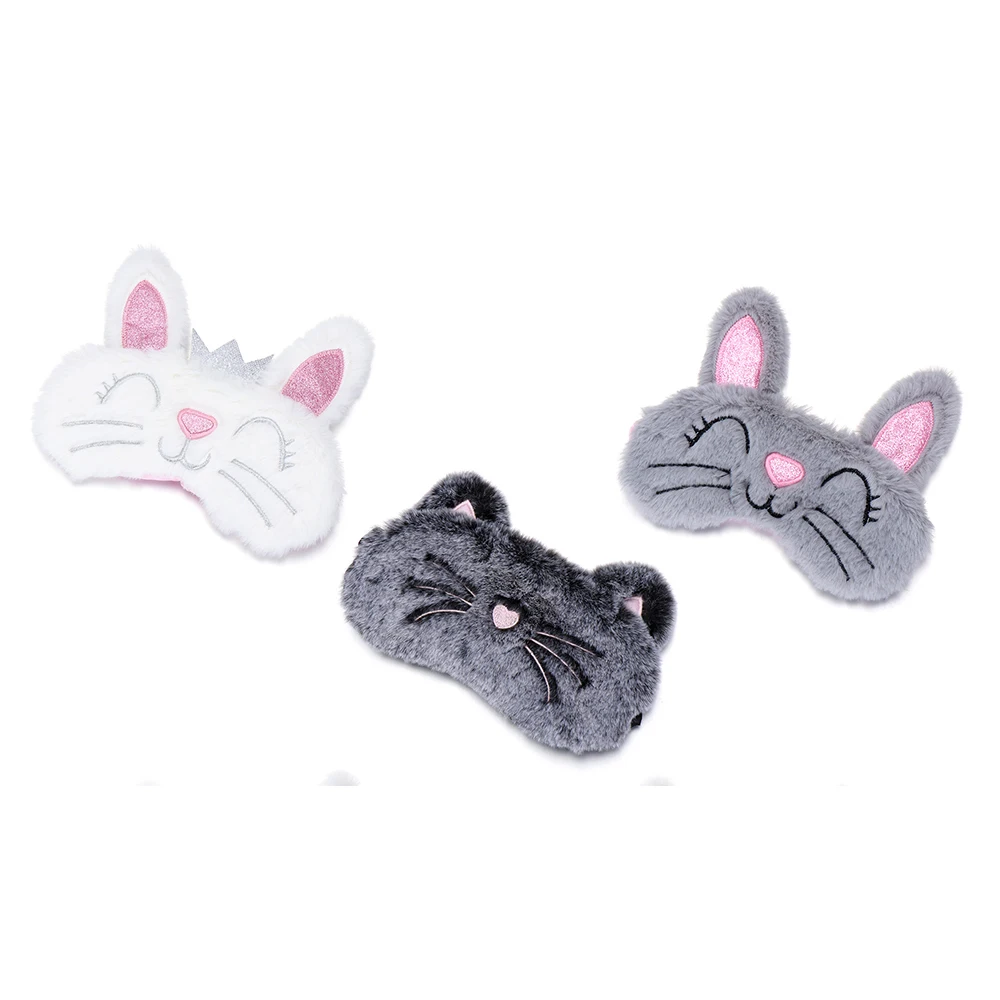 Забота о глазах плюшевая Милая серая кошачьи длинные уши маска для сна повязка на