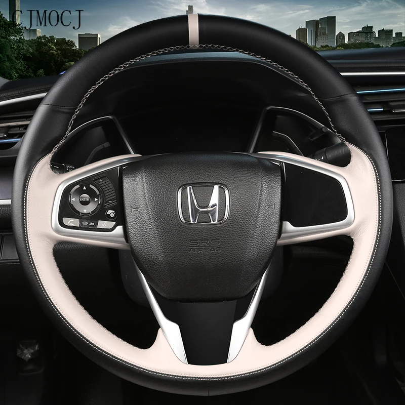 

For Honda Odyssey Avancier Breeze Civic Accord CRV Vezel Xrv DIY Hand-Stitched Leather Steering Wheel Cover Car Accessories
