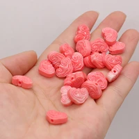 2021new natural coral red cloud shape through hole beads carved making fashiondiy necklace bracelet accessories gift10pcs