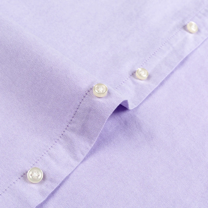 

Men's Daily Casual Thick Oxford Cotton Shirt Single Patch Pocket High-quality Solid Long Sleeve Standard-fit Button-down Shirts