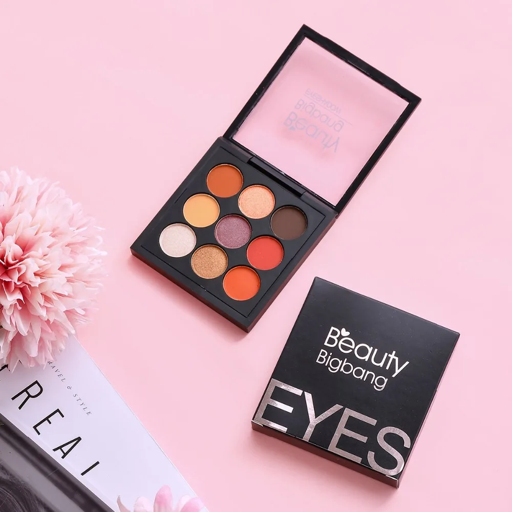 BeautyBigBang 9 цветов блестящие тени для век матовые мерцающие макияж светящиеся несколько стилей Дымчатая Палитра Тени для век