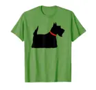 Черный шотландский терьер с красным ошейником, рубашка для собак