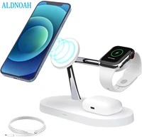 5 in 1 wireless charging station 15w fast dock magnetic for multiple devices for iphone 13 12 pro max iwatch 7 6 5 airpods 3 pro